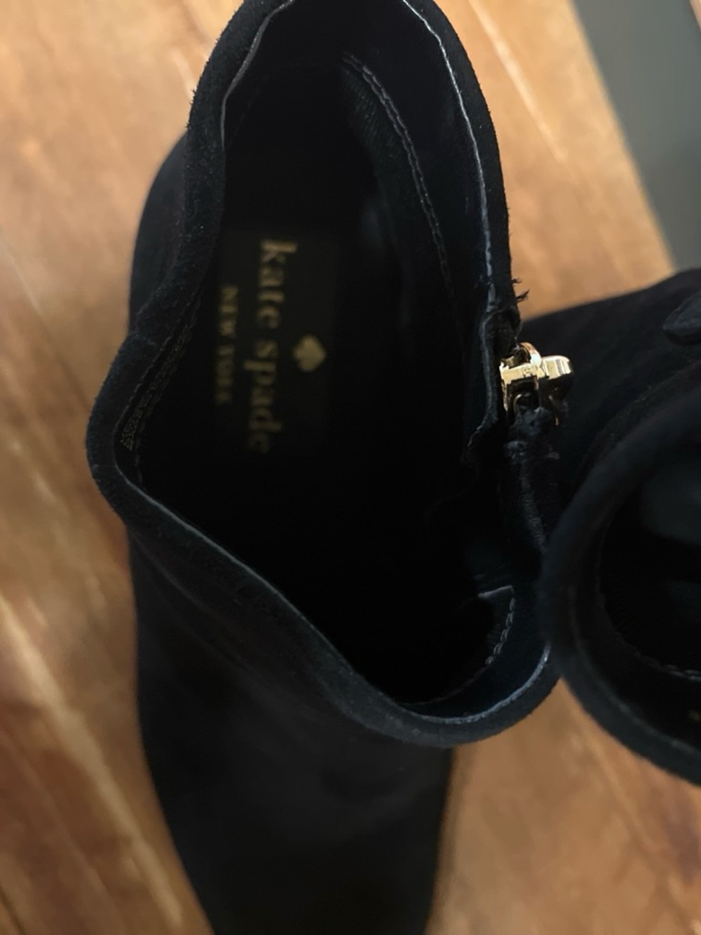 kate spade Black Suede Pointed Toe Ankle Boots - Picture 3 of 6